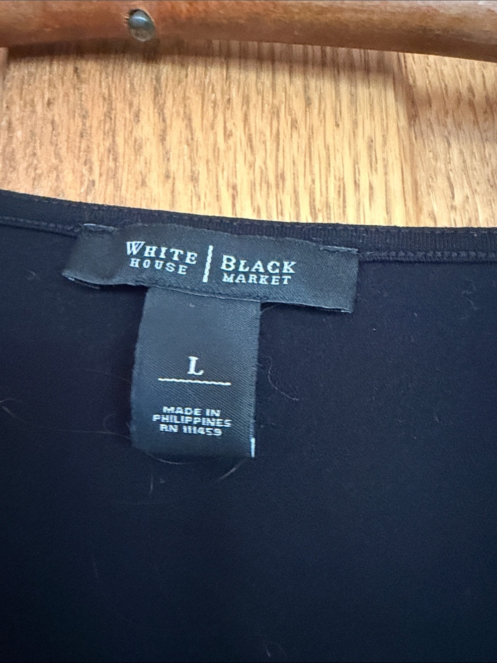 White House Black Market Black Ruffle Front Short Sleeve Blouse - Picture 2 of 3